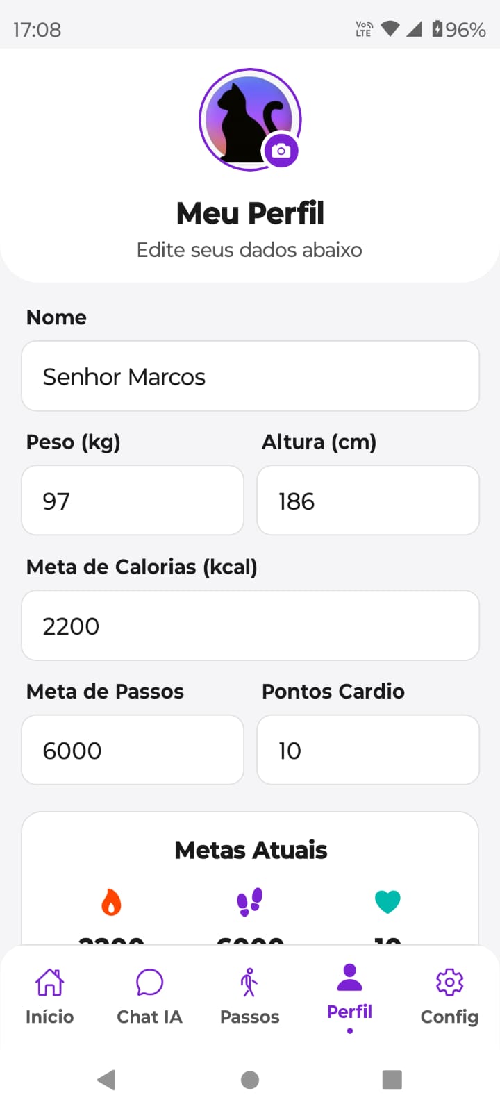 Configuração de Perfil